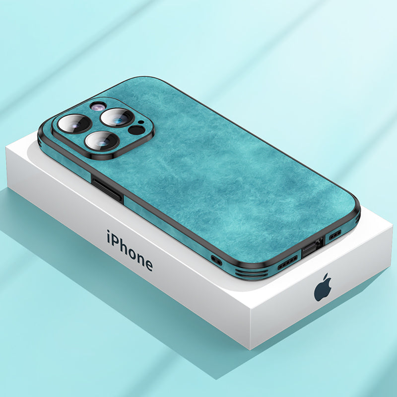 Hjemix | Høykvalitets lær iPhone-deksel med sjokkbeskyttende kamerabeskyttelsesveske | MagSafe-deksel for Apple iPhone 15/14/13 Pro Max Plus | Armor-deksel til telefon