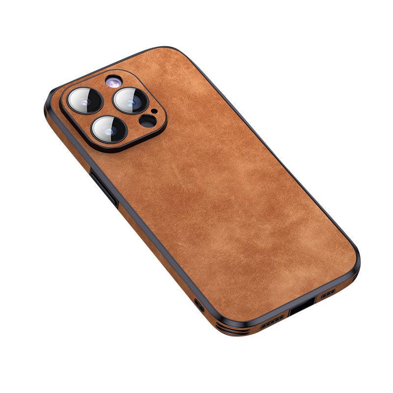 Hjemix | Høykvalitets lær iPhone-deksel med sjokkbeskyttende kamerabeskyttelsesveske | MagSafe-deksel for Apple iPhone 15/14/13 Pro Max Plus | Armor-deksel til telefon