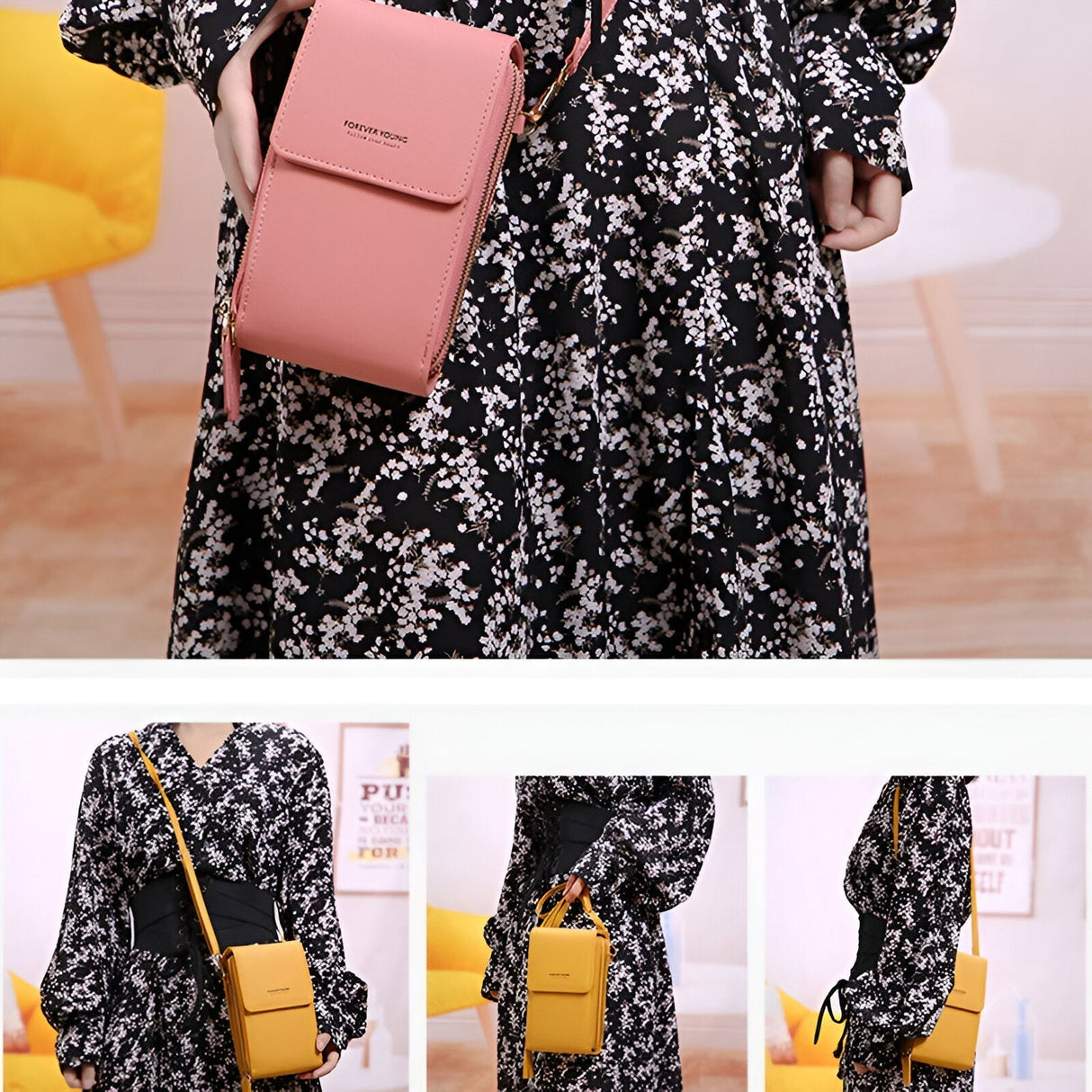 Hjemix | Carry - Stilig Crossbody Lommebok & Telefon Holder Bag