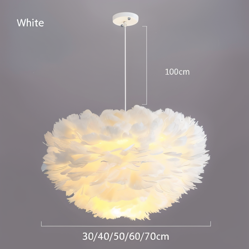 Hjemix | Drøm fanger Fjær Kronelys - Håndlaget, justerbar pendellampe