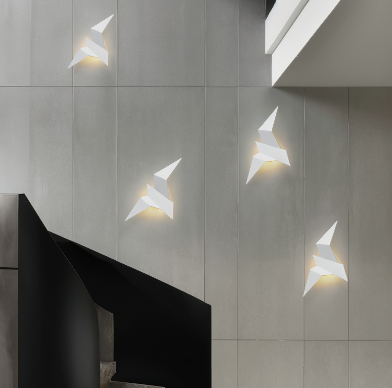 Hjemix | OriTori Vegglampe - Geometrisk Origami Fugl Vegglampe - Japansk Stil Vegglampe Design