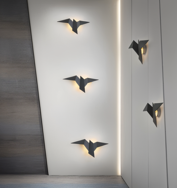 Hjemix | OriTori Vegglampe - Geometrisk Origami Fugl Vegglampe - Japansk Stil Vegglampe Design
