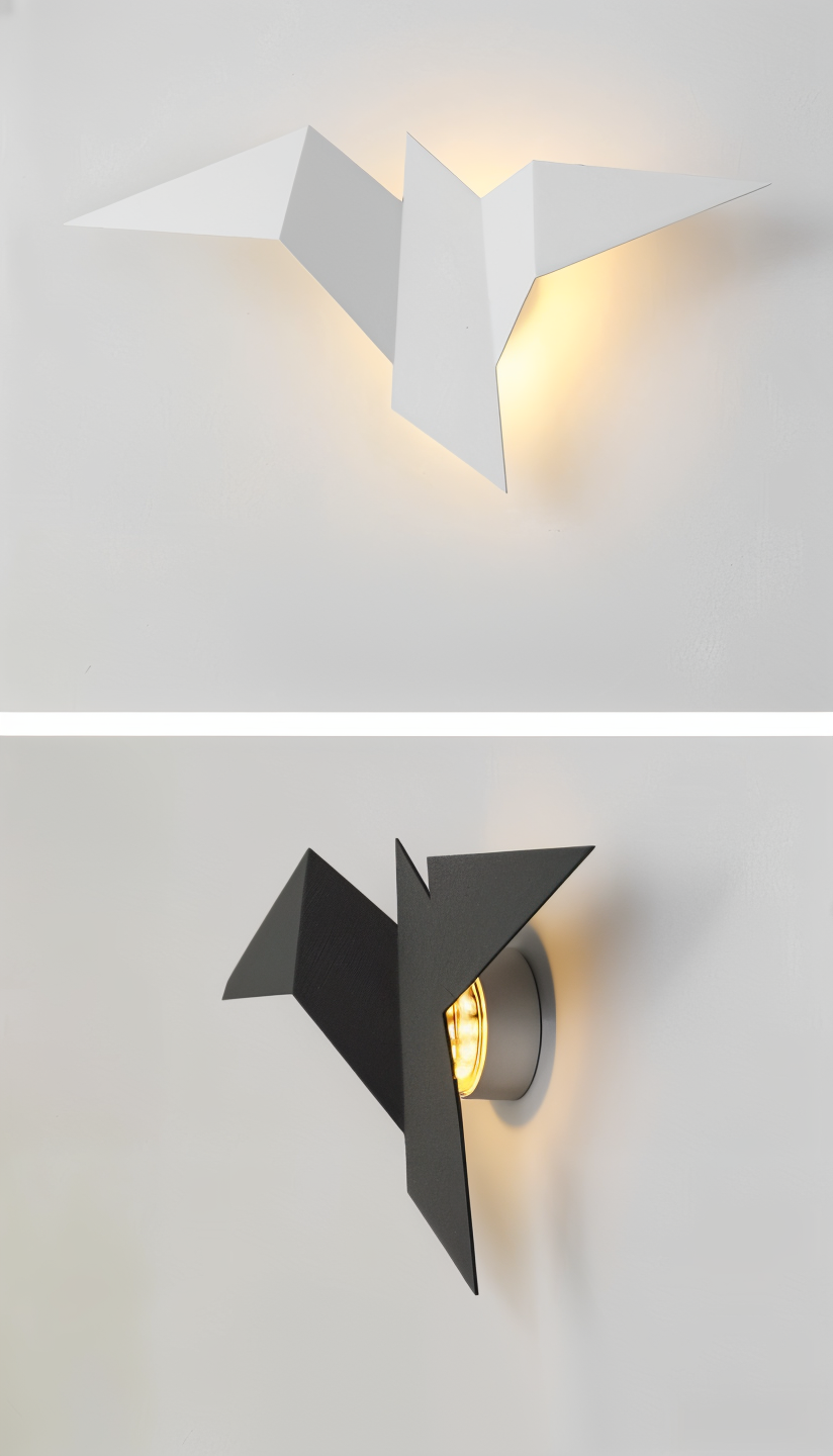 Hjemix | OriTori Vegglampe - Geometrisk Origami Fugl Vegglampe - Japansk Stil Vegglampe Design