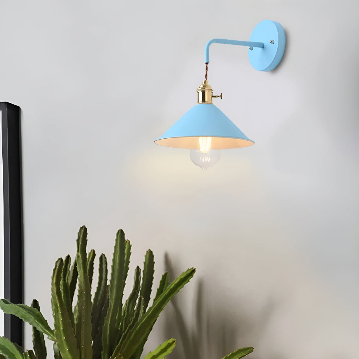 Hjemix | Retro Vintage Vegglampe - Vintage-inspirert Kjegle Metall Vegglampe