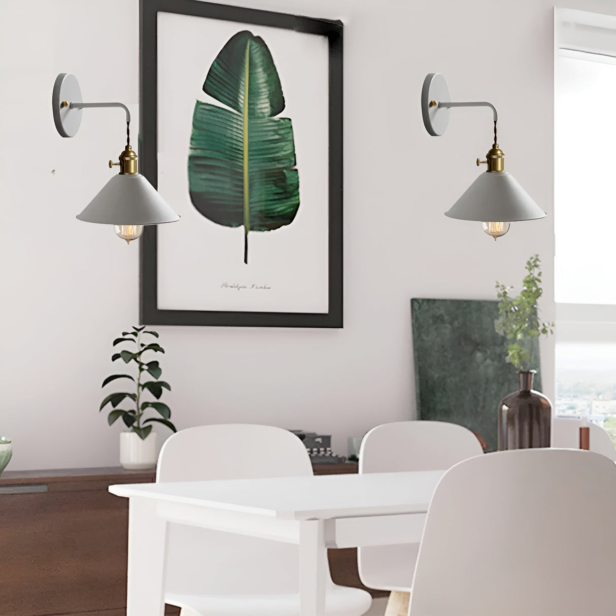 Hjemix | Retro Vintage Vegglampe - Vintage-inspirert Kjegle Metall Vegglampe