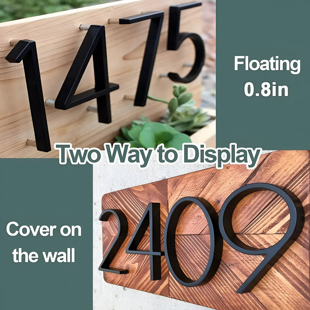 Hjemix | Svart Full House Number - Husnummer Moderne - Husnummer Skilt