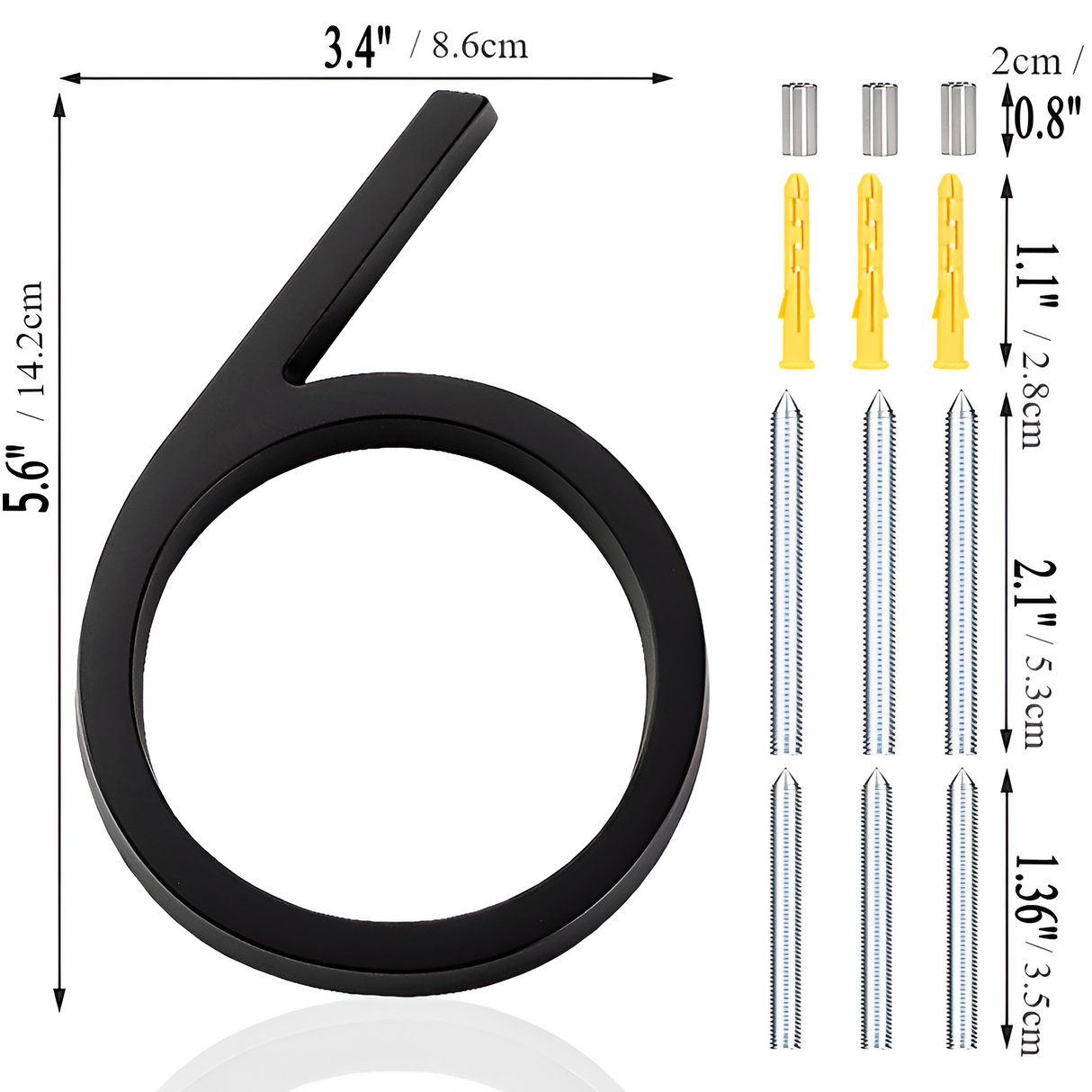 Hjemix | Svart Full House Number - Husnummer Moderne - Husnummer Skilt