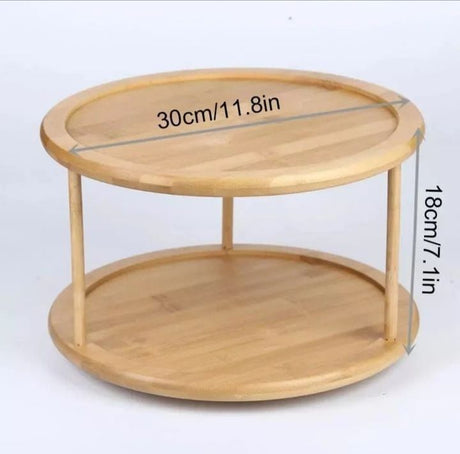 Hjemix | 2Tier Rotating Bamboo Spice Rack