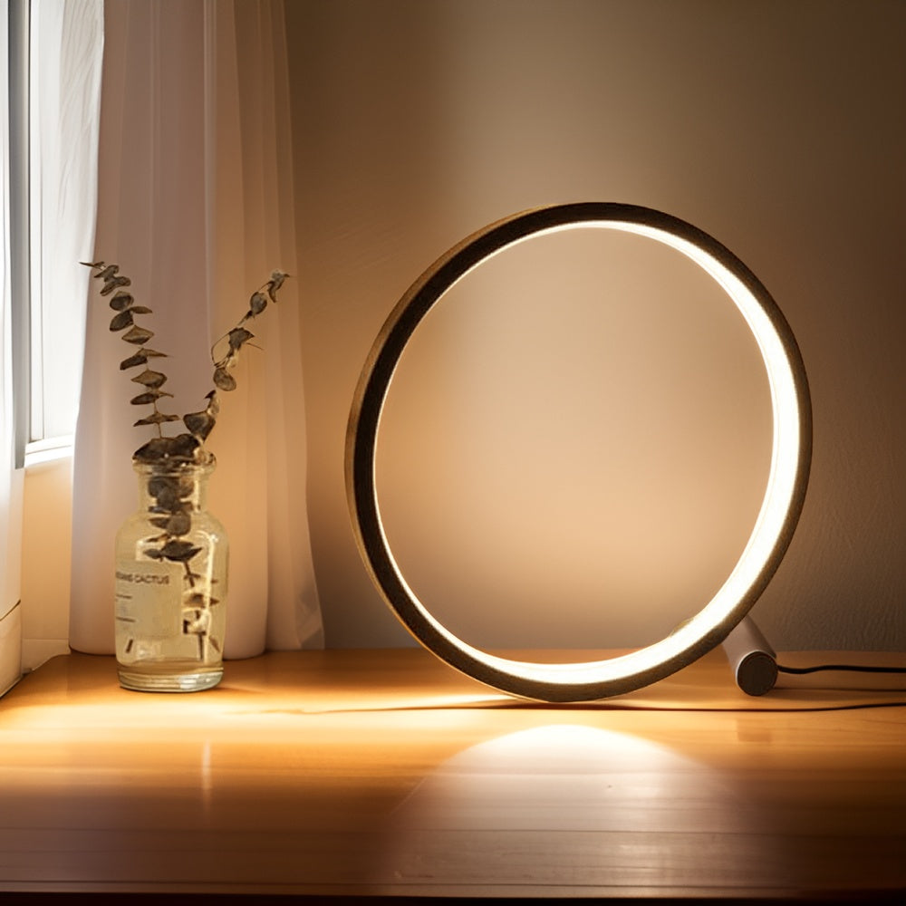 Hjemix | Halo Glo Lampe – minimalisk dimbar rund LED bordlampe