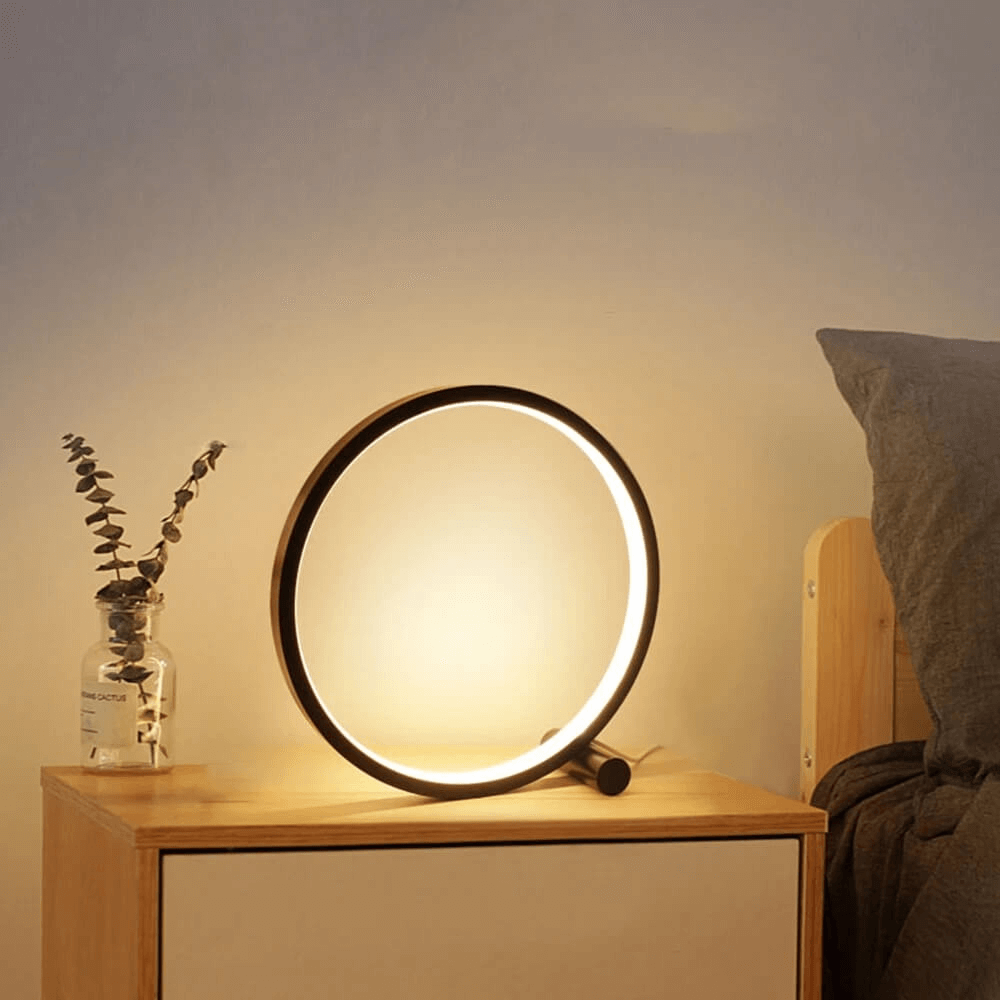 Hjemix | Halo Glo Lampe – minimalisk dimbar rund LED bordlampe