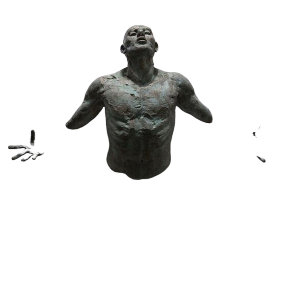 Hjemix | Imitasjon Kobber Harpiks Ornament Abstrakt Figur Veggkunst Klatrer 3D Gjennom Vegg Statue Skulptur