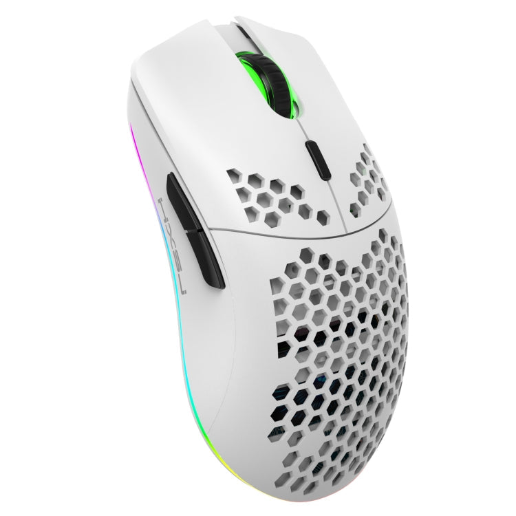 Hjemix | HXSJ T66 7 Knapper Fargerik Belysning Programmerbar Gaming Trådløs Mus (Hvit)