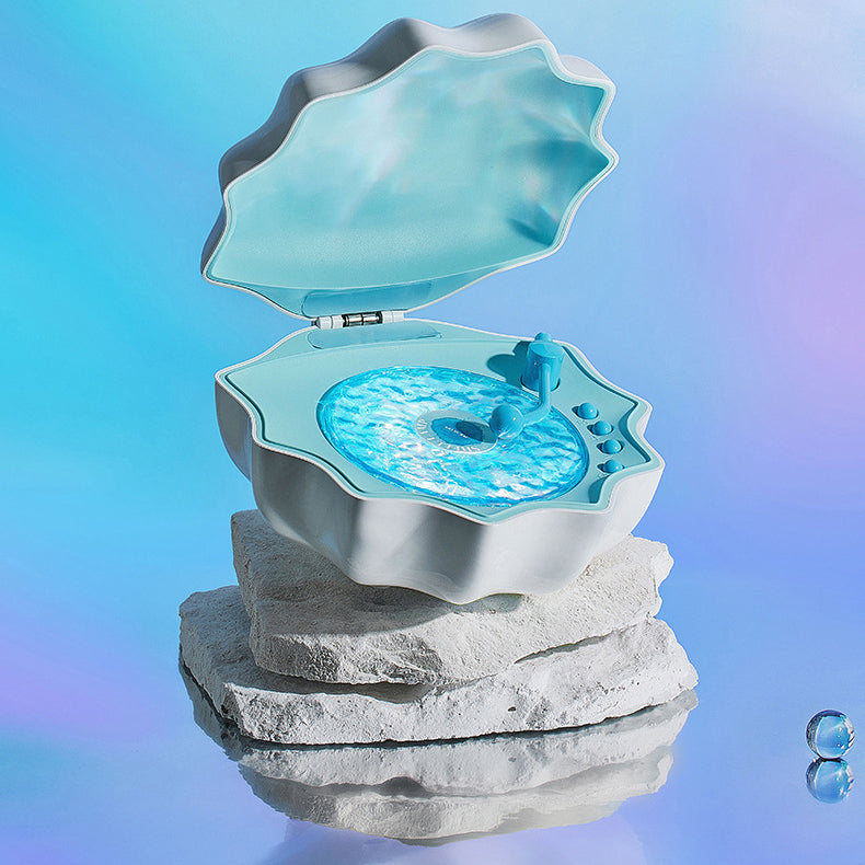 Hjemix | Skallampe Bølger Retro Bluetooth Plater LED Nattlampe - Perfekt Gave til Barn og Jenter