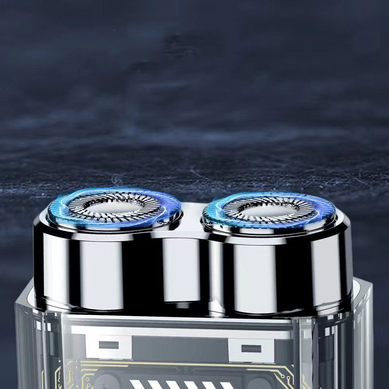 Hjemix | Gjennomsiktig Mini Dobbelt-Hodet Elektrisk Barbermaskin