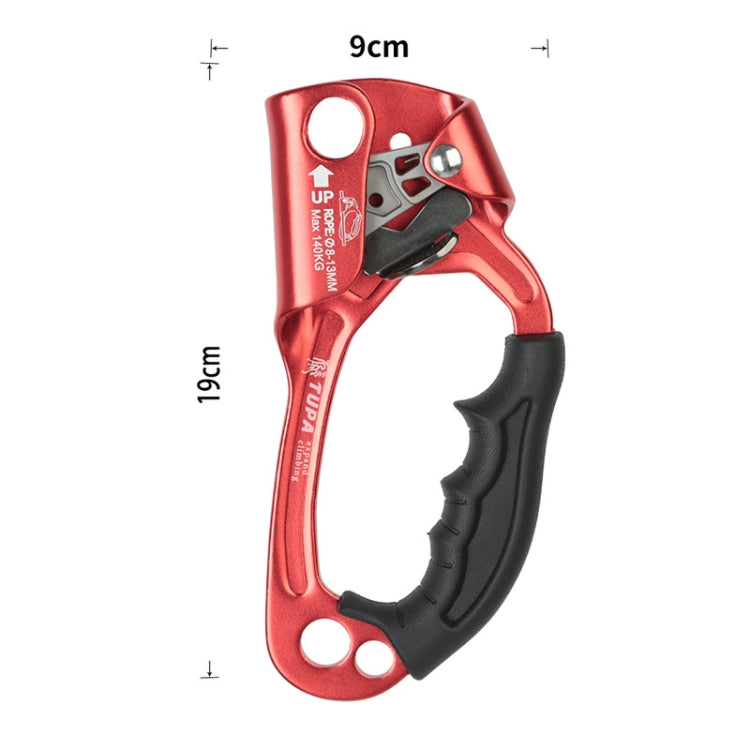 Hjemix | XINDA TP-8606 Utendørs klatreluftarbeid anti-fall håndholdt taugriper for 8-12mm diameter tau Høyre(Rød)
