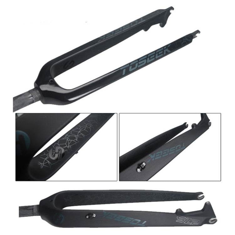 Hjemix | TOSEEK Ultra Light 26 Tommer 385mm Terrengsykkel Full Karbon Gaffel Rett Rør Skivebrems (Svart)