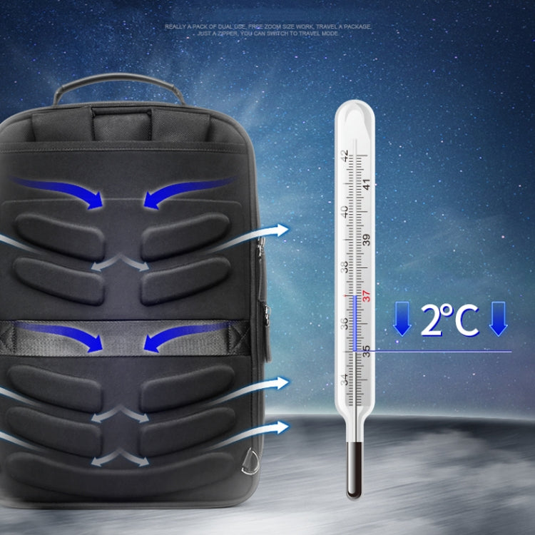 Hjemix | Bopai 751-006561 Stor kapasitet forretningsavslappet pustende laptop ryggsekk med ekstern USB-port, Størrelse: 29 x 16 x 44 cm (Svart)