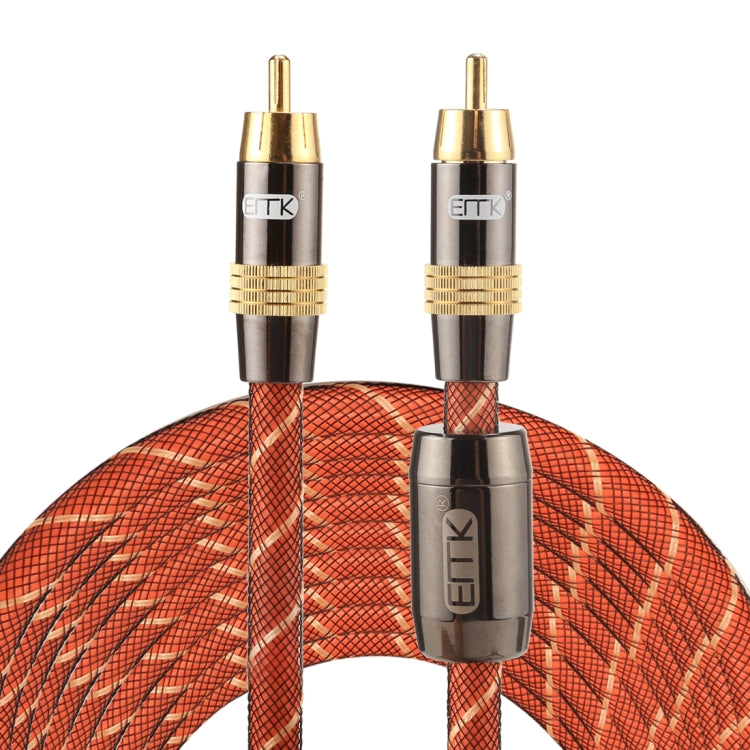 Hjemix | EMK TZ/A 8m OD8.0mm gullbelagt metallhode RCA til RCA plugg digital koaksialtilkoblingskabel audio / video RCA kabel