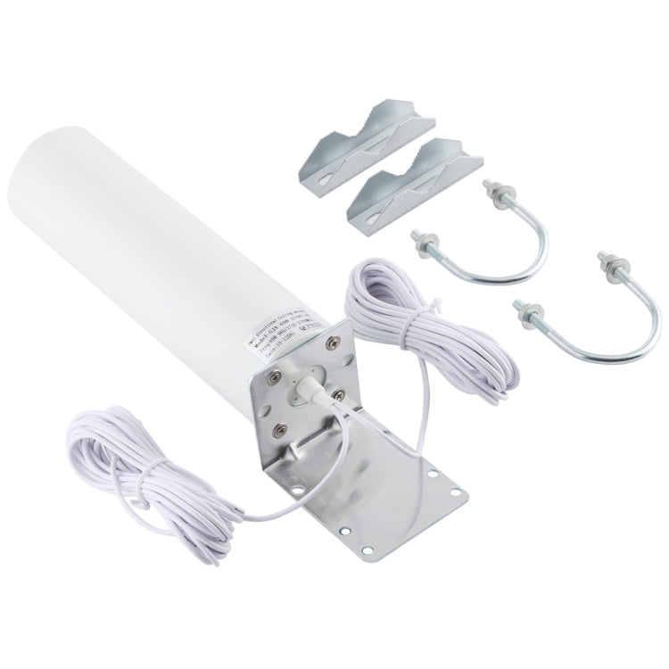 Hjemix | 4G LTE WiFi 12DBi Omni Utendørs Antenne med CRC9 hann (Hvit)