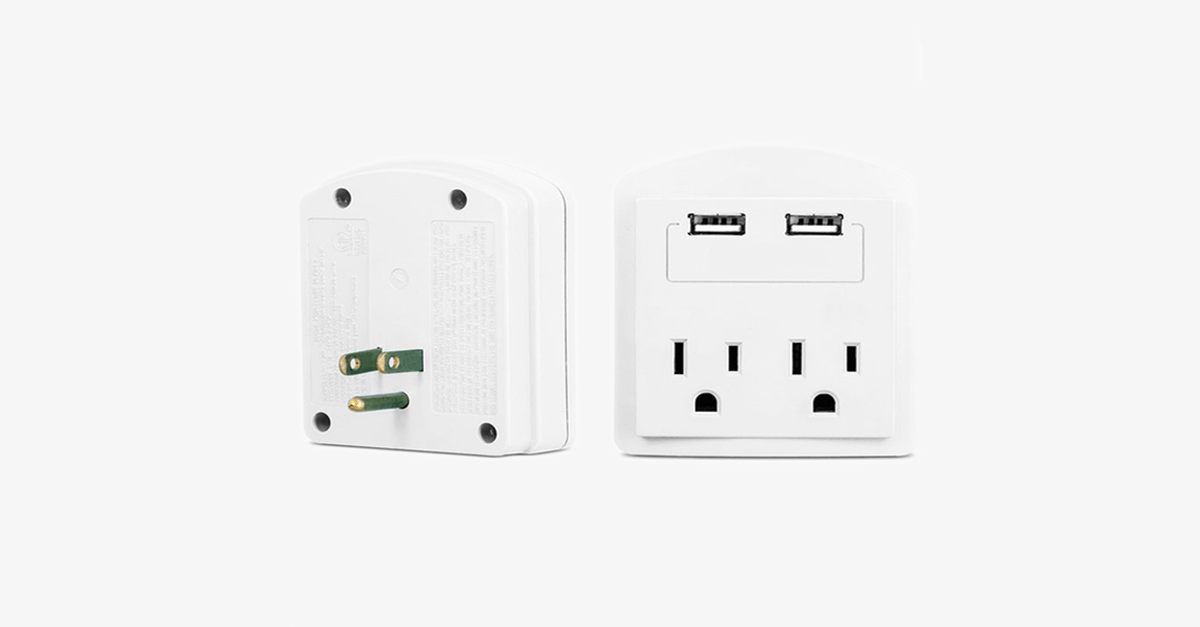 Hjemix | Outlet med 2 USB-porter veggadapter - Din bærbare ladestasjon