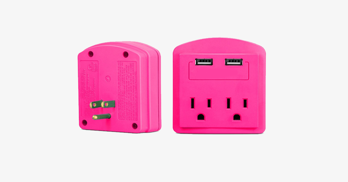 Hjemix | Outlet med 2 USB-porter veggadapter - Din bærbare ladestasjon