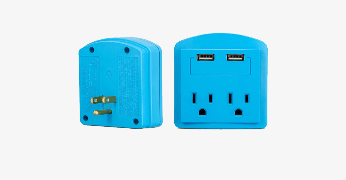 Hjemix | Outlet med 2 USB-porter veggadapter - Din bærbare ladestasjon