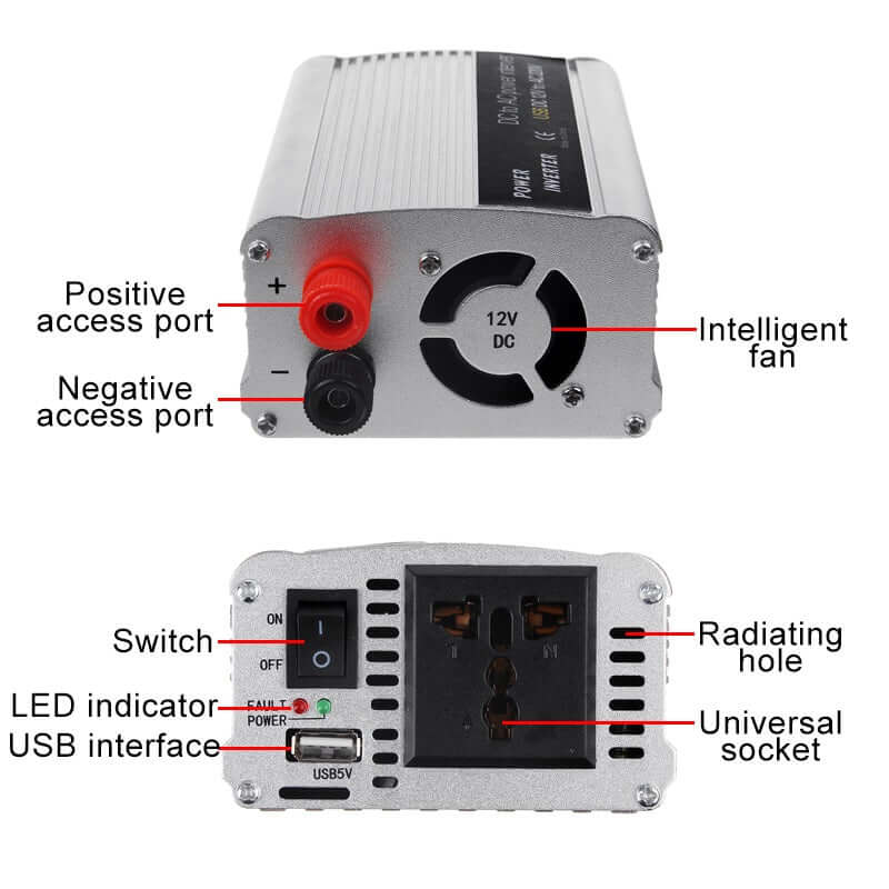 Hjemix | inverter 12V til 220V 500W