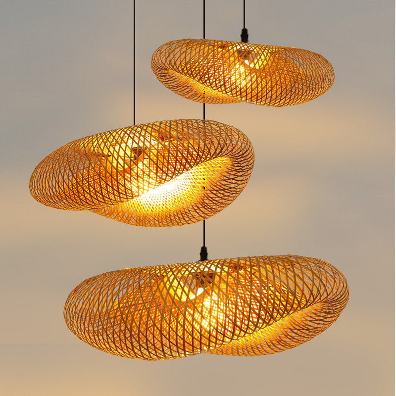 Hjemix | Rattanvevd Bambus - Pendellampe - Led - Lys