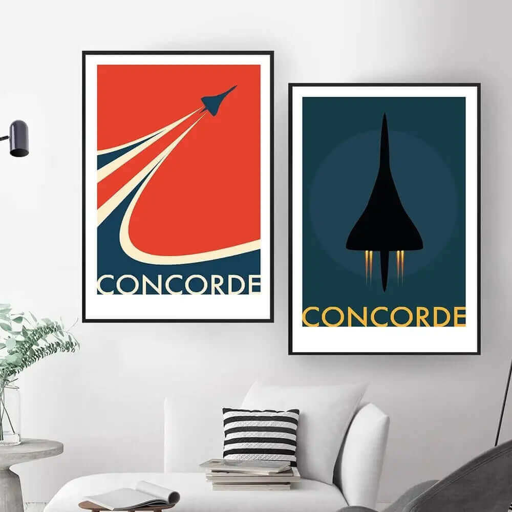 Hjemix | Retro Concorde Fly Plakat på Lerret