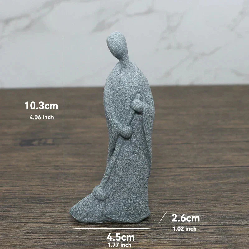 Hjemix | Buddha Stein Statue Liten Buddhiste Munker Tibetansk Buddhisme Figurer Zen Hage Ornament Meditasjon Hjem Akvarium Dekorasjon