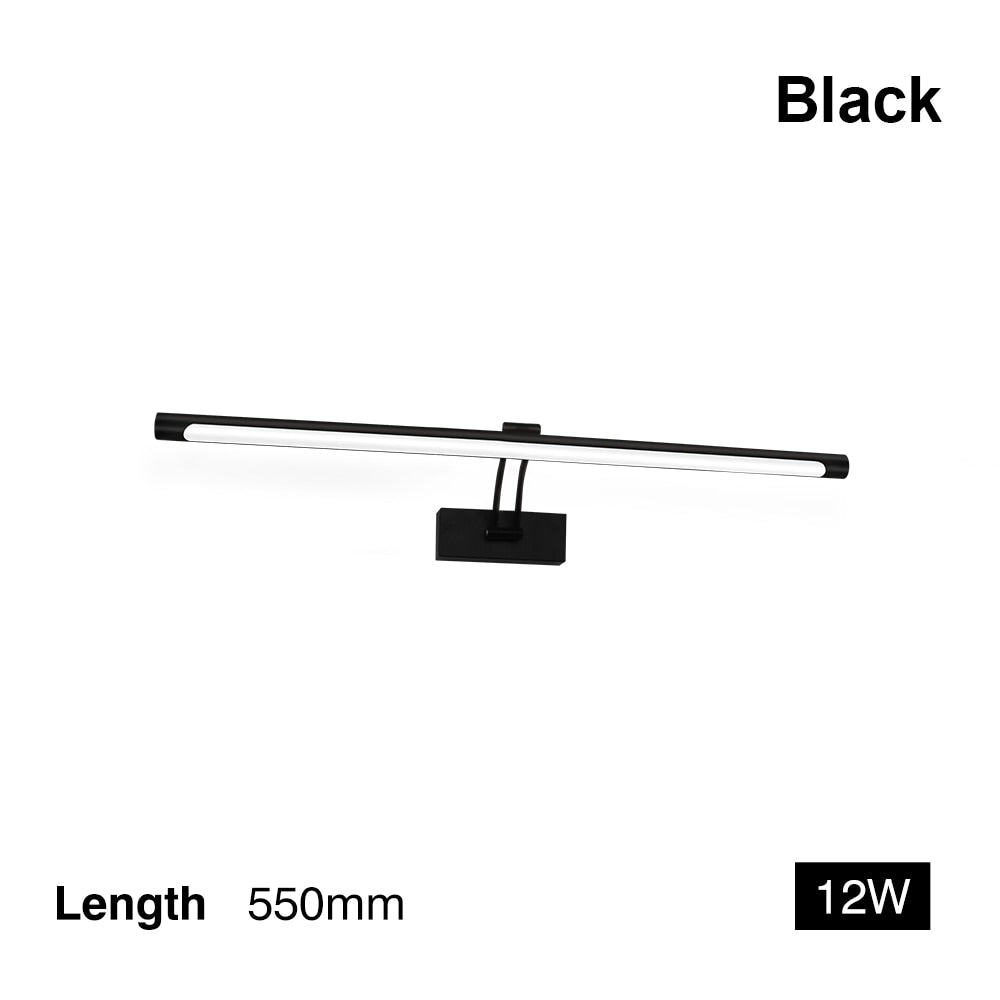 Hjemix | 80-100cm LED vegglampe - Moderne svart/sølv veggbelysning til badet, innvendig montert bilde lys