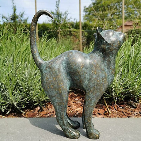 Hjemix | Fortryllende Hage Katt Statuer - Purr-fect Harpiks Dekorasjon