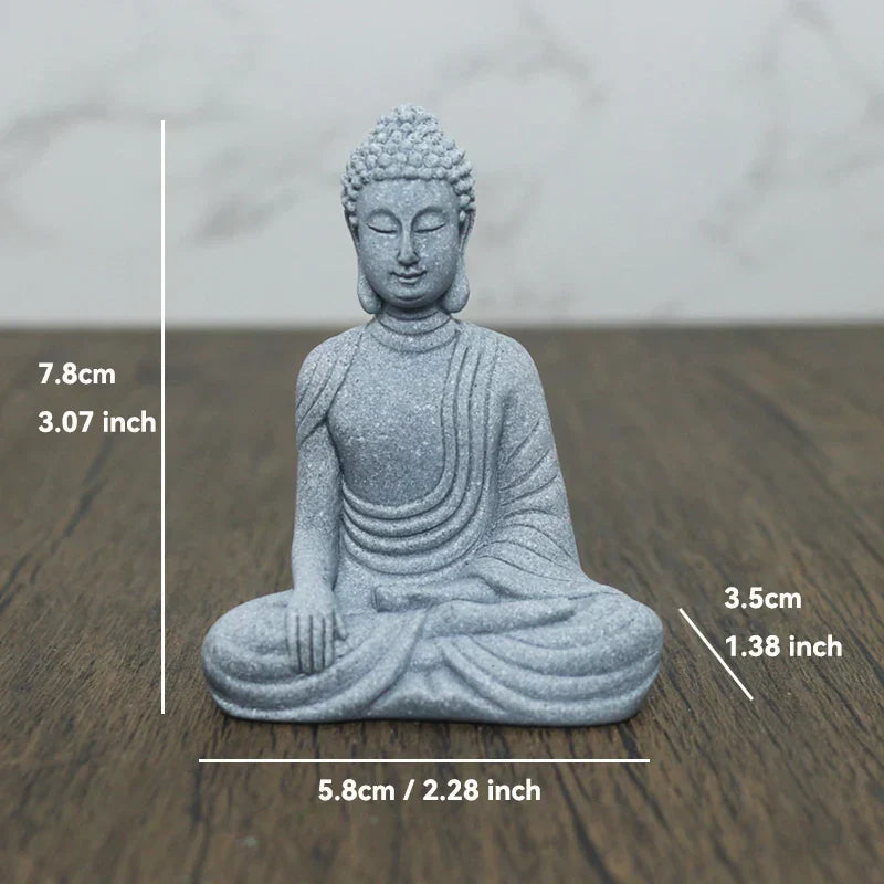 Hjemix | Buddha Stein Statue Liten Buddhiste Munker Tibetansk Buddhisme Figurer Zen Hage Ornament Meditasjon Hjem Akvarium Dekorasjon