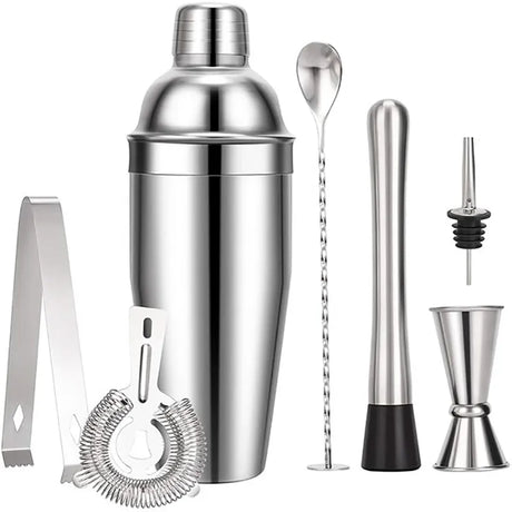 Hjemix | 550 ml/750 ml Rustfritt Stål Cocktail Shaker Mixer Drink Bartender Sett Bar Sett Verktøy Med Vin Stativ Verktøy for Fødselsdagsgave