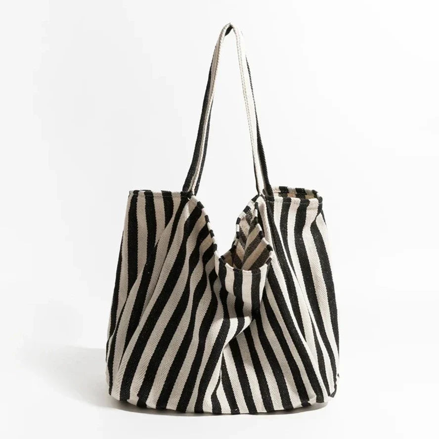 Hjemix | Stripete lin totebag