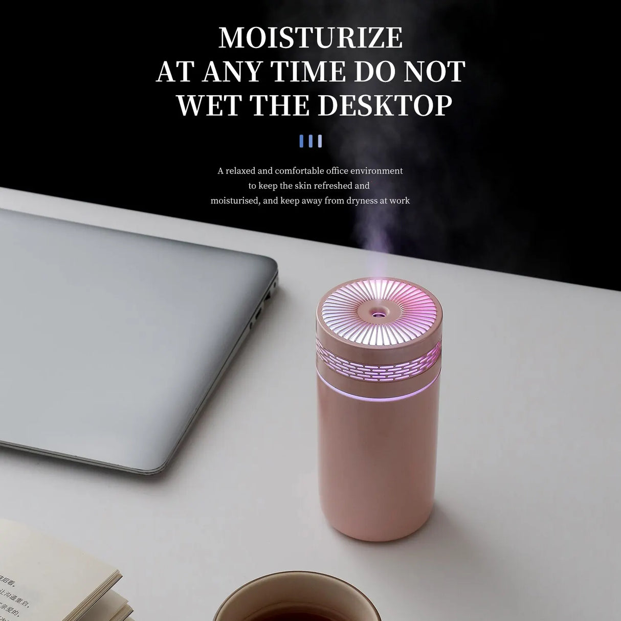 Hjemix | 250ML Bærbar Bil Luftfukter - USB LED Eterisk Olje Diffuser
