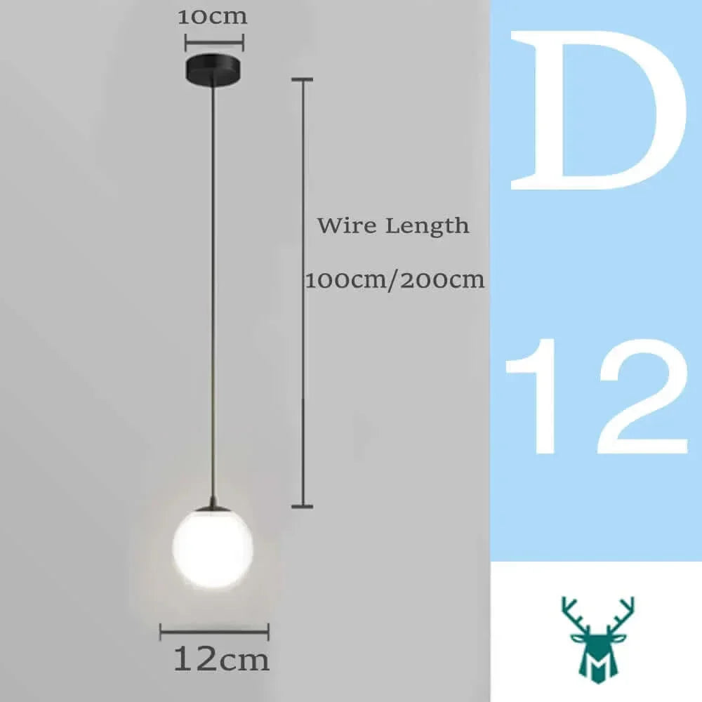 Hjemix | Mid-Century Modern Glass Ball Pendant Light