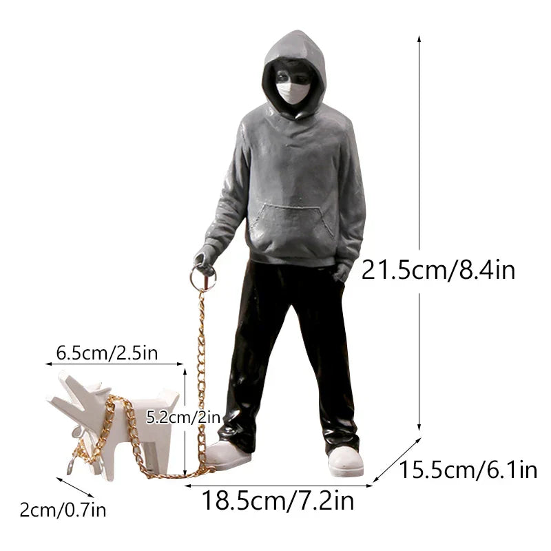 Hjemix | Dropshipping Banksy Skulptur Kolleksjon Blomst Kastende Statue Pop Kunst Moderne Ballongjente Figur Kontor Hjem Dekorasjon