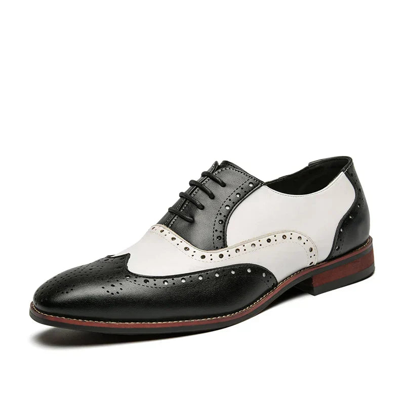 Hjemix | Men’s Luxury Shoes Brogue Lace-up Casual British Style Kontrastfarge Oxford Kontor