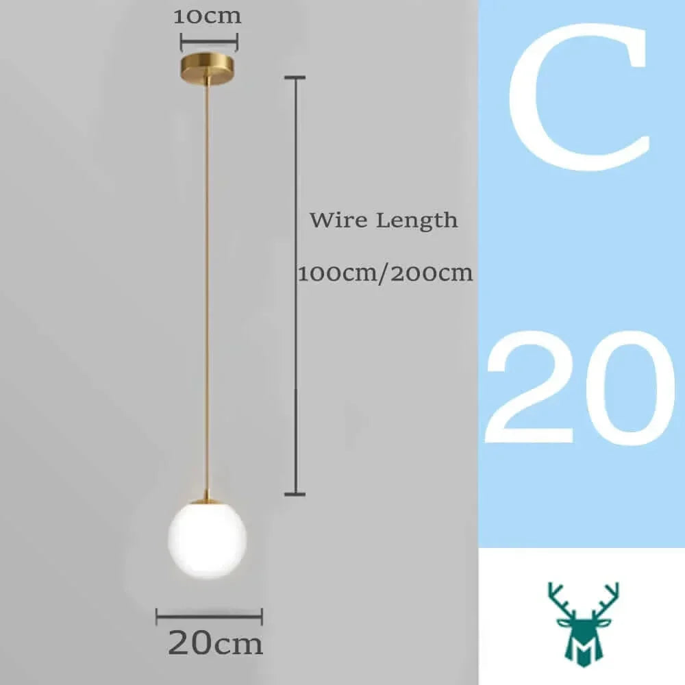 Hjemix | Mid-Century Moderne Glass Ball Pendel Lys