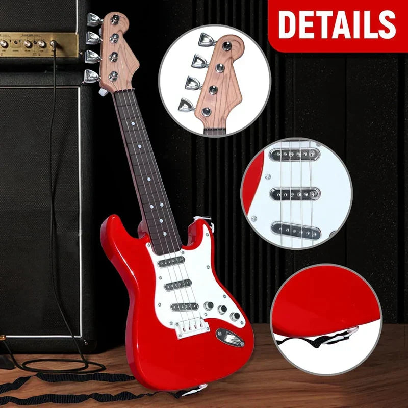 Hjemix | 4-String E-Gitar Toy for Kids - Portable Musikk Instrument, Perfekt Gave for Unge Musikere