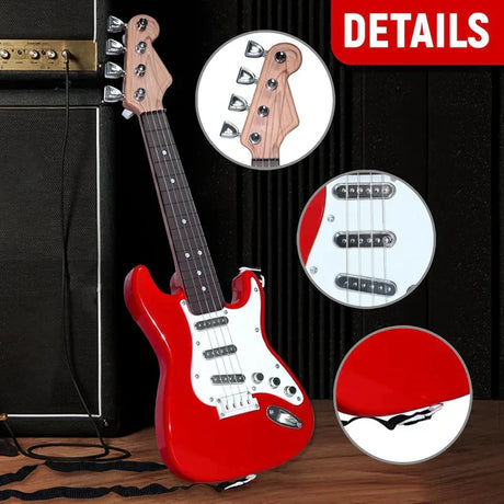 Hjemix | 4-String E-Gitar Toy for Kids - Portable Musikk Instrument, Perfekt Gave for Unge Musikere