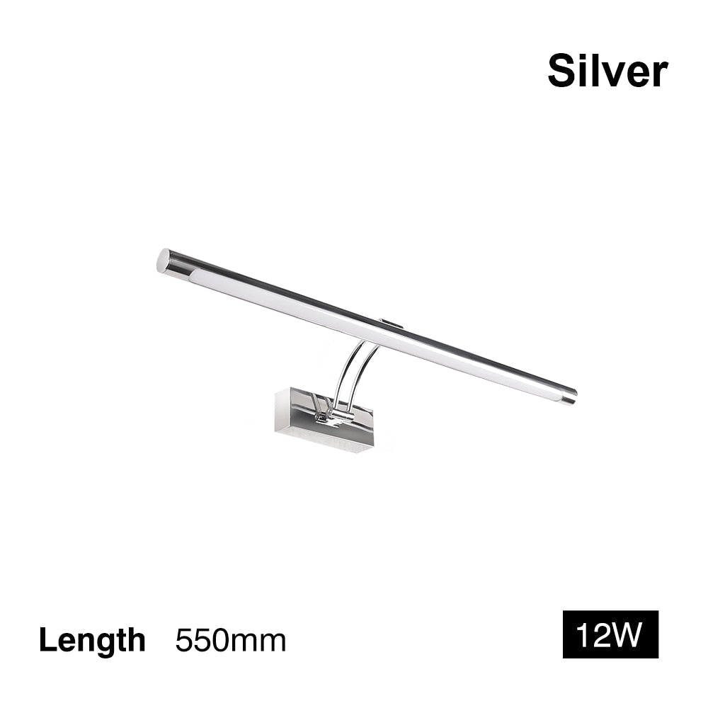Hjemix | 80-100cm LED vegglampe - Moderne svart/sølv veggbelysning til badet, innvendig montert bilde lys
