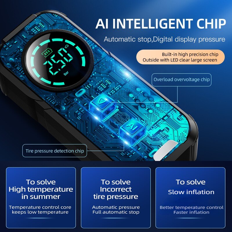 Hjemix | CarBoost Smart Digital Dekkpumpe