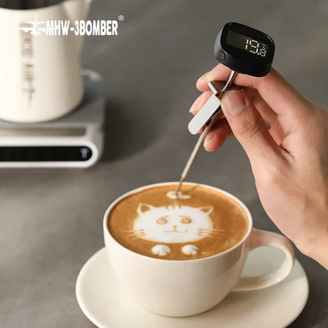 Hjemix | MHW-3BOMBER Digital, instant-read kaffe termometer for latte art penn, melk skummende kanne, stilige barista kjøkken tilbehør for hjemmet
