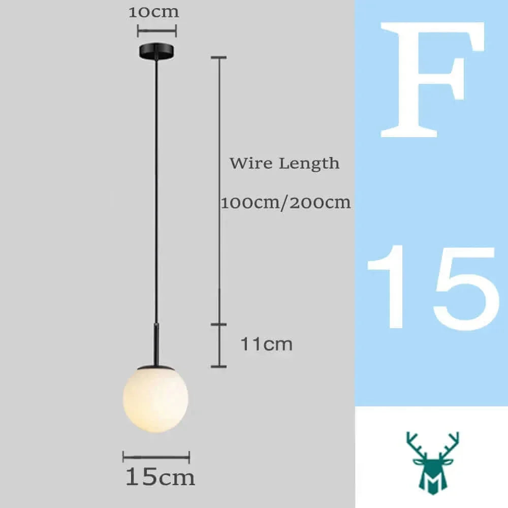 Hjemix | Mid-Century Modern Glass Ball Pendant Light