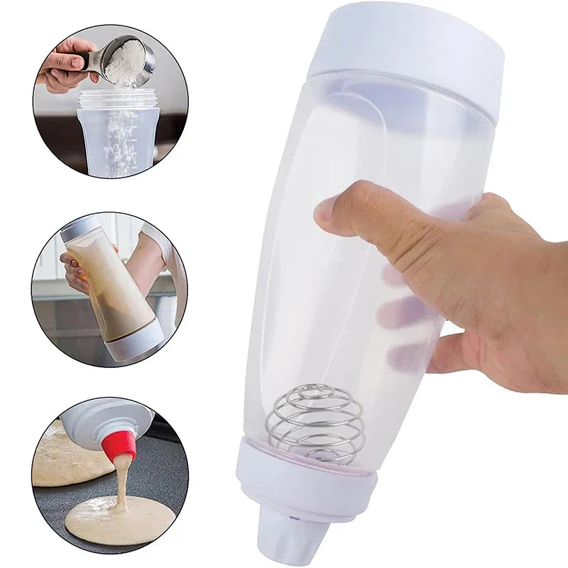 Hjemix | Pancake-deig-dispenser-mikser med BlenderBall-tråddrikk - klemflaske pancake-shaker-dispenser JT194 fra LMETJMA