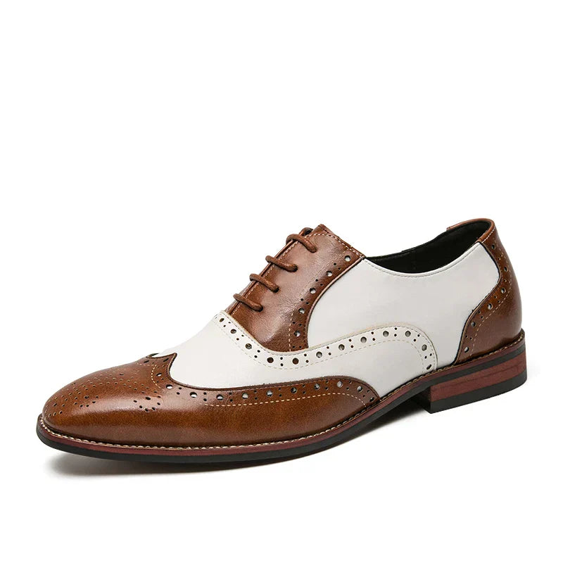 Hjemix | Men’s Luxury Shoes Brogue Lace-up Casual British Style Kontrastfarge Oxford Kontor