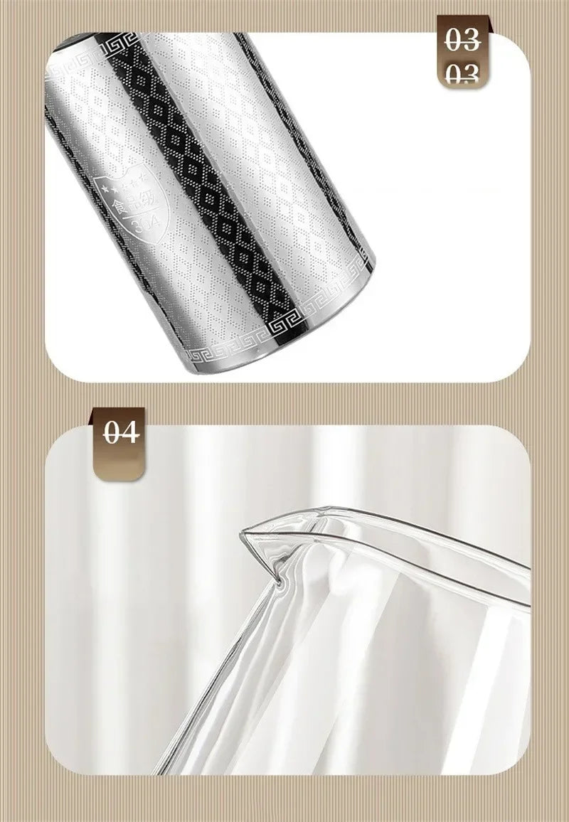 Hjemix | 450ml-950ml Varmeresistente Glass Tekanne – Rustfritt Stål Te-sil, Blomstekanne for Kung Fu Te-servise, Puer- og Oolong-te