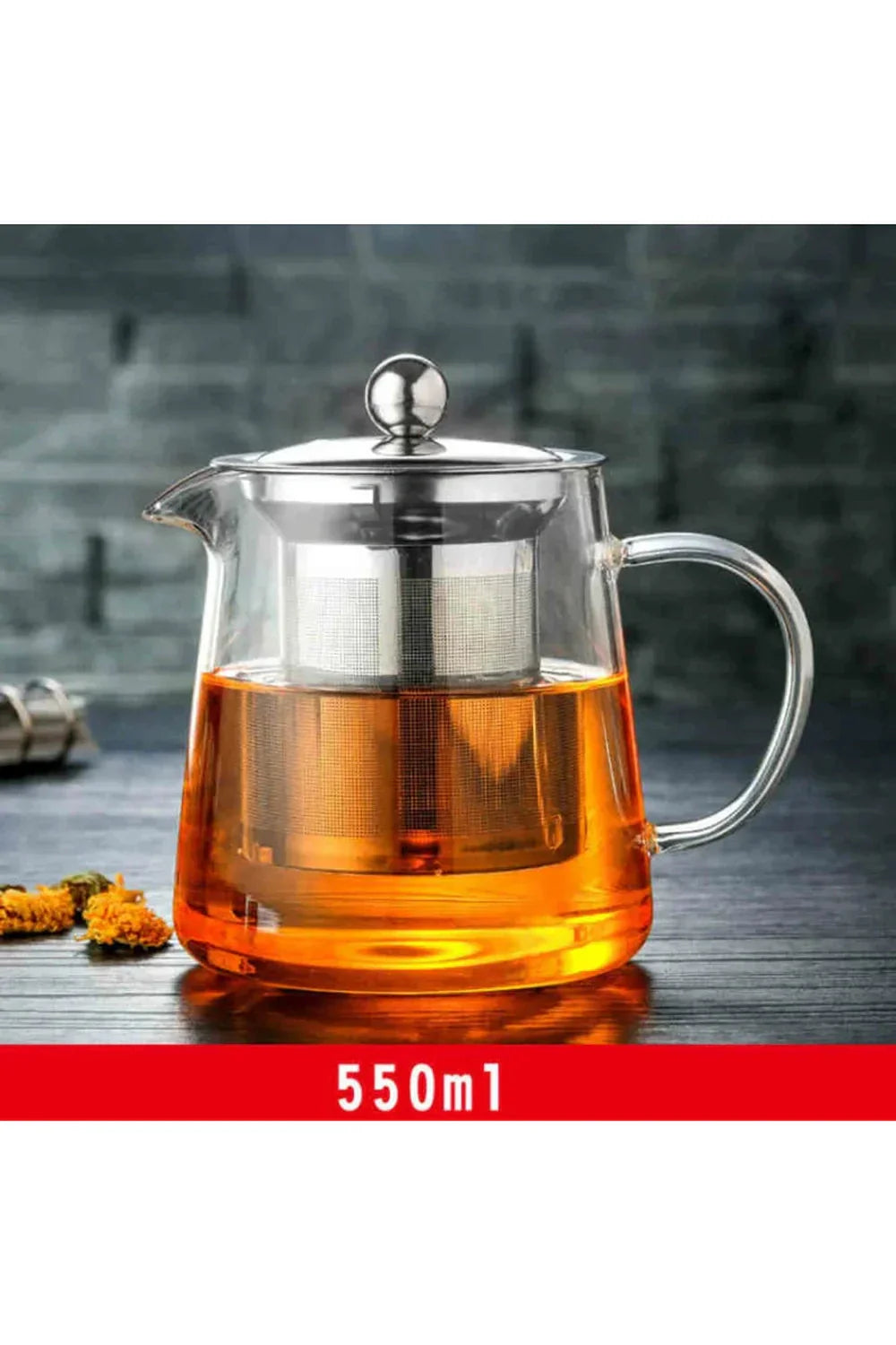 Hjemix | Teapot i glass med infuser i rustfritt stål